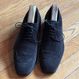 Hugo Boss Suede Wingtip Oxfords | Chocolate Brown